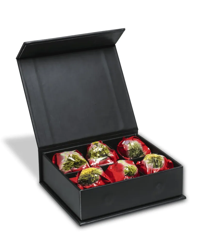 Tea flower mix "ErblühTee" in a noble magnetic gift box, 6 different varieties