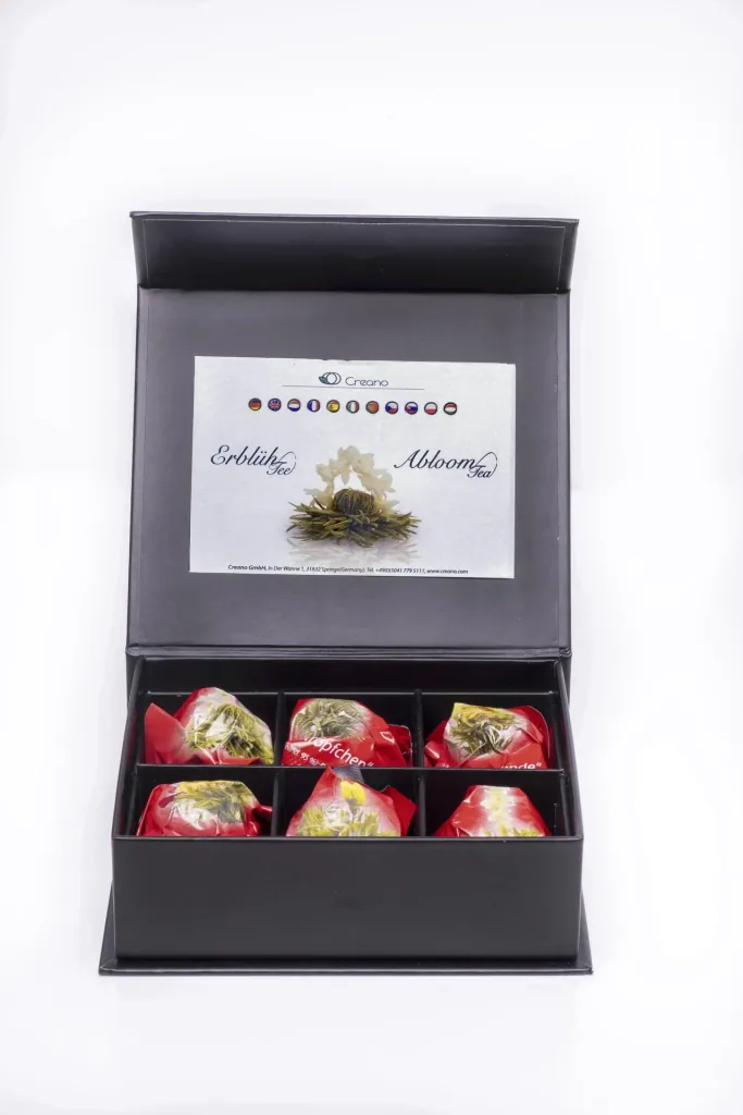 Tea flower mix "ErblühTee" in a noble magnetic gift box, 6 different varieties