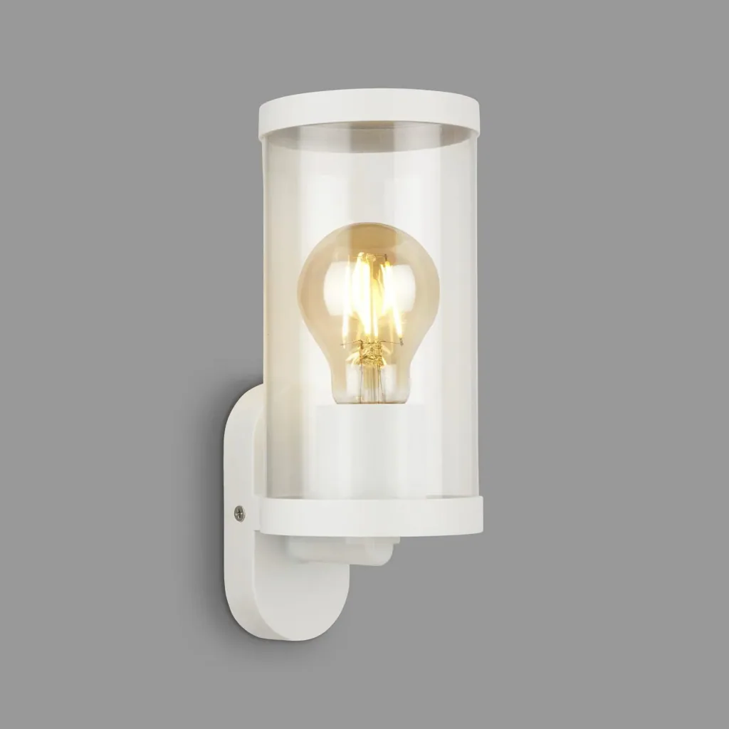 Outdoor light, 1-flame, metal-plastic / white, IP44, E27 socket