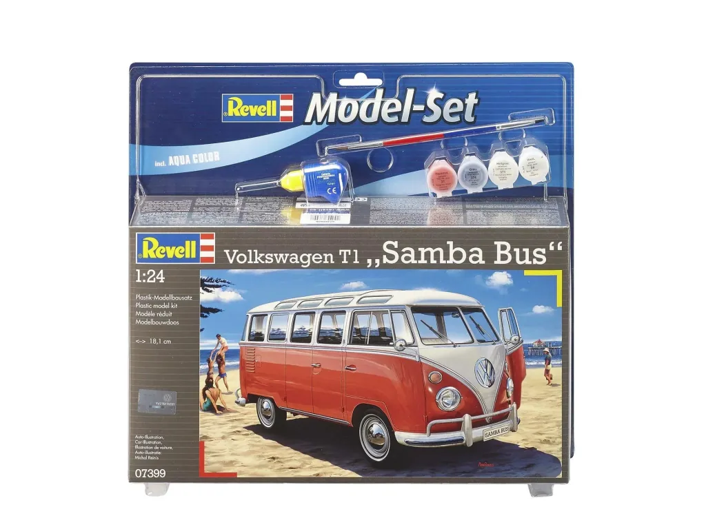 Model Set Volkswagen T1 "Samba Bus", incl. paints, glue, brush