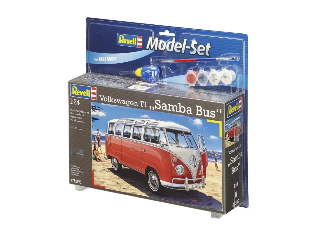 Model Set Volkswagen T1 "Samba Bus", incl. paints, glue, brush