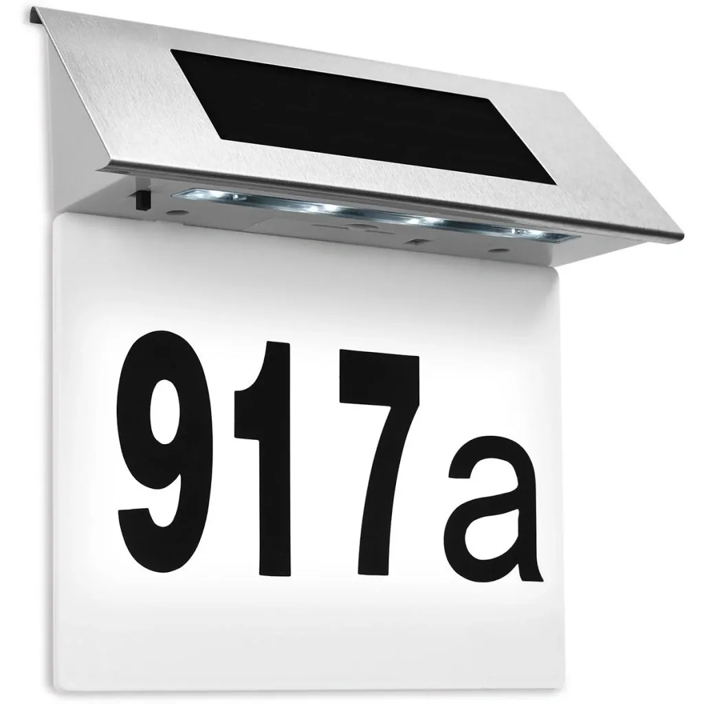 Solar House Number Light - House Number Lighting - Solar Energy - White