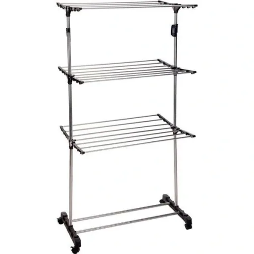 Drying rack tower - mobile and foldable - 17 meters drying length - washing & ironing & drying