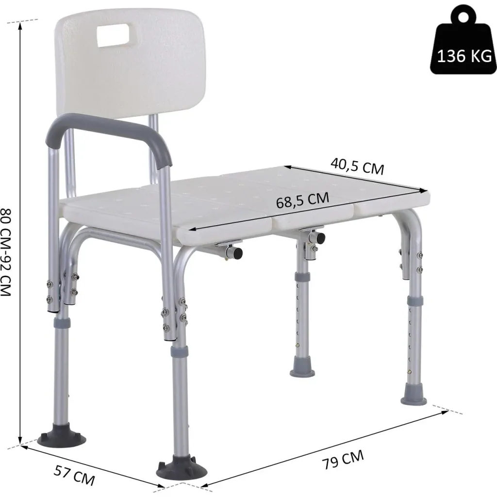 Shower chair with handle and backrest