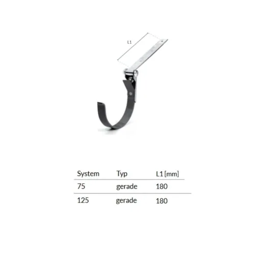 Adjustable Gutter Bracket, Metal Gutter Bracket, Graphite Gutter Bracket, 75 System