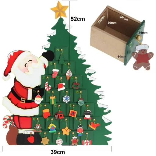 Santa Claus Advent calendar with compartments for self-filling