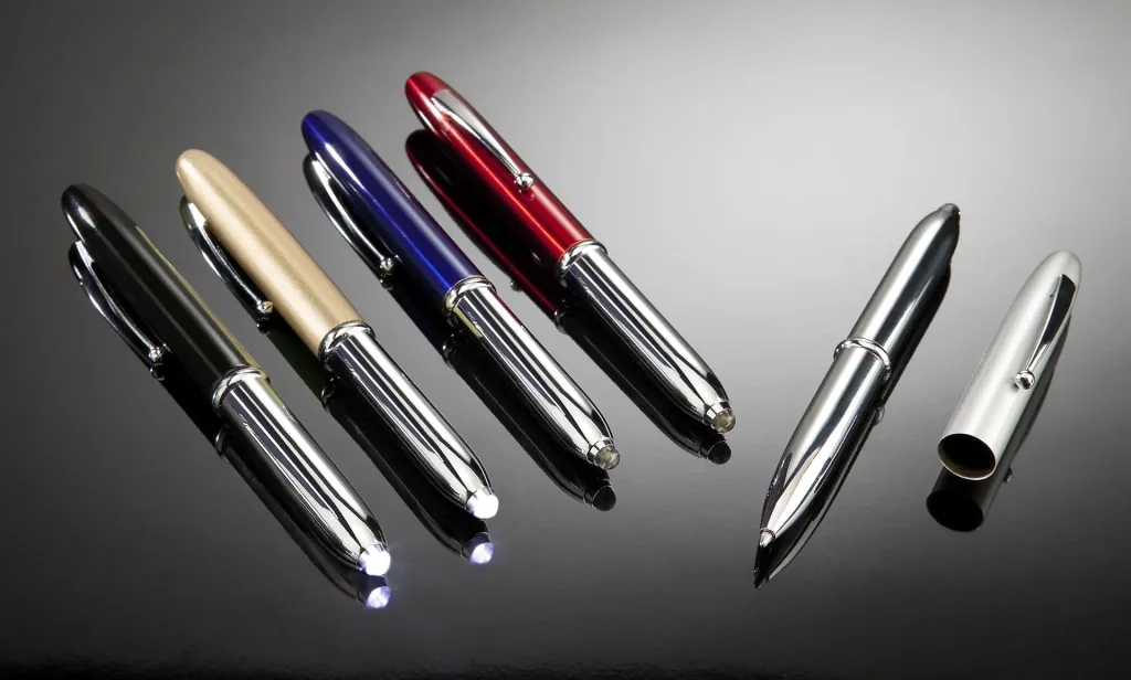 LED ballpoint pens, set of 5
