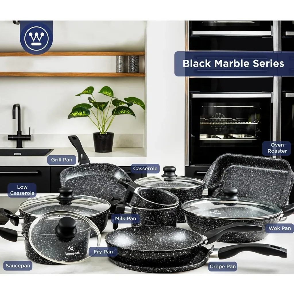 Frying pan 20 cm Black Marble