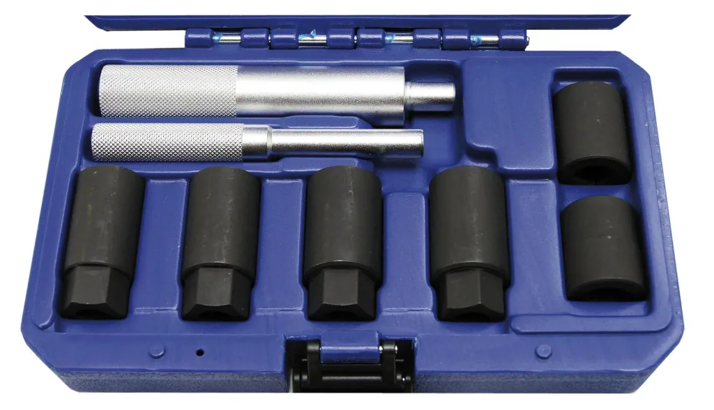 Wheel lock - release tool set, complete, 8 pieces.