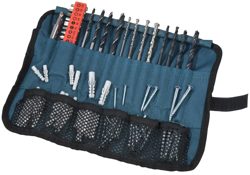 Impact drill GSB 16 RE, 750 watts, including 100-piece accessory set