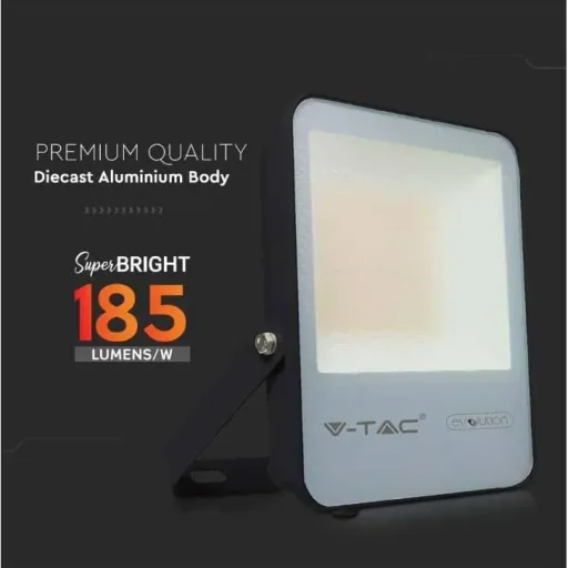 VT-50185 LED Floodlight - 50 W - 7870 Lm - 6400K - Black - Extra Efficient
