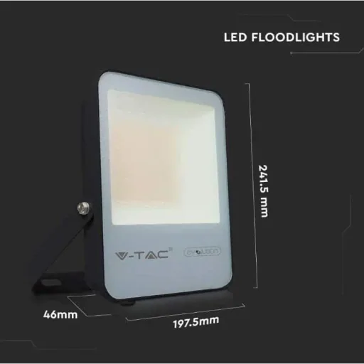 VT-50185 LED Floodlight - 50 W - 7870 Lm - 6400K - Black - Extra Efficient