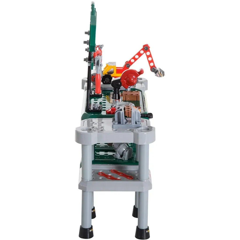 Children's work table workbench table with 121 accessories role play green