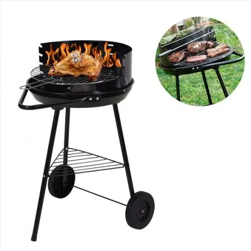 BBQ charcoal grill - Grill surface Ø 42 cm - Half open - Stainless steel