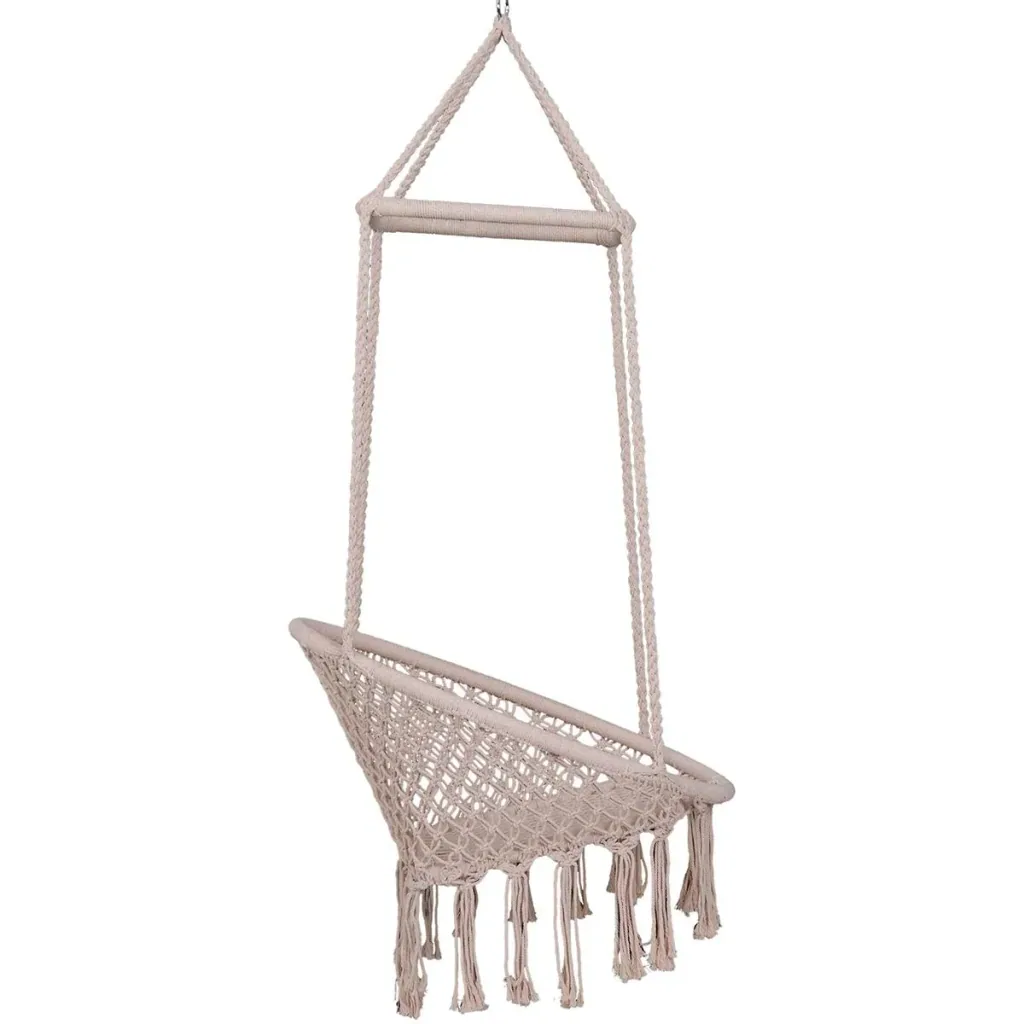 Hanging chair in vintage style beige