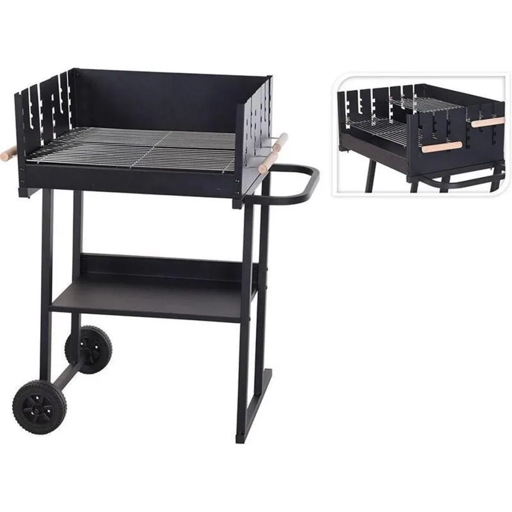 Vargan charcoal grill - grill surface 76 x 34 cm - grill grate height adjustable