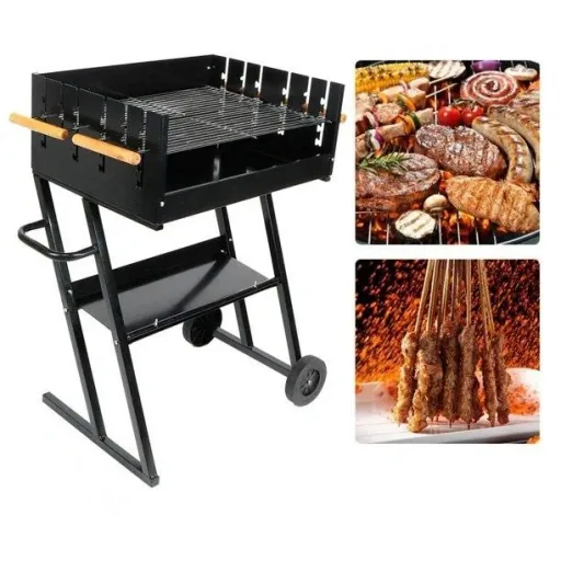 Vargan charcoal grill - grill surface 76 x 34 cm - grill grate height adjustable