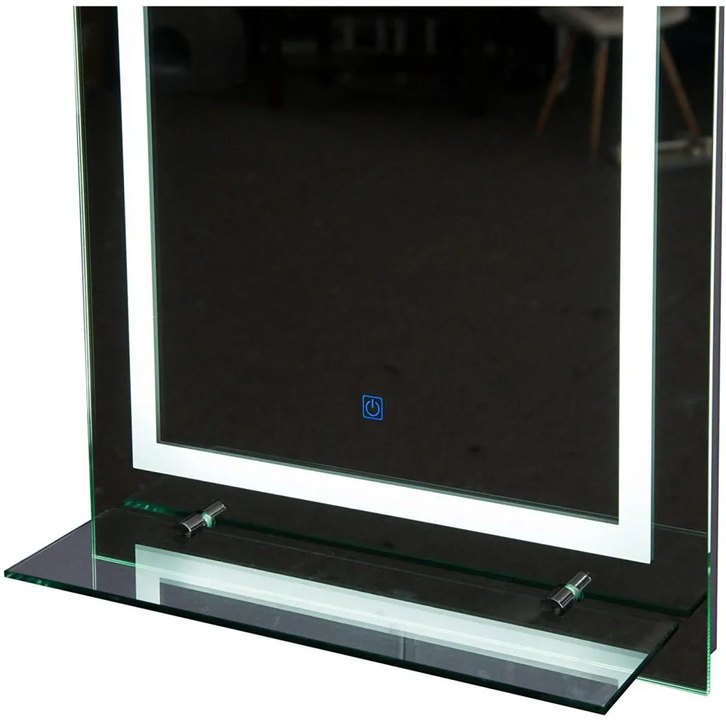 kleankin® LED bathroom mirror with glass shelf 38W 70x50cm