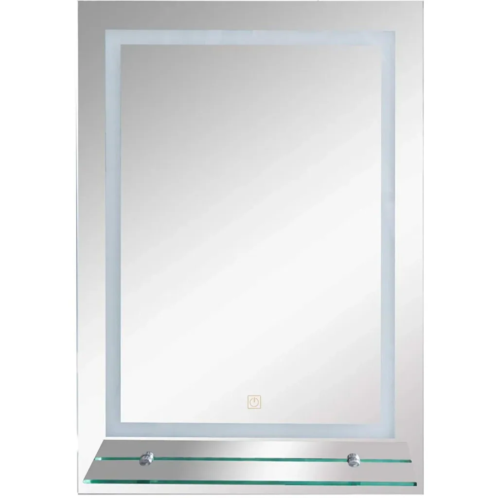 kleankin® LED bathroom mirror with glass shelf 38W 70x50cm