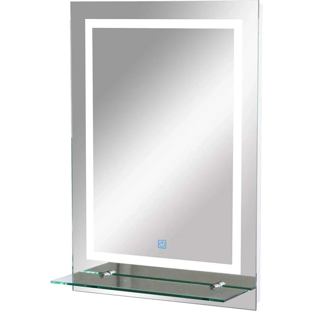 kleankin® LED bathroom mirror with glass shelf 38W 70x50cm