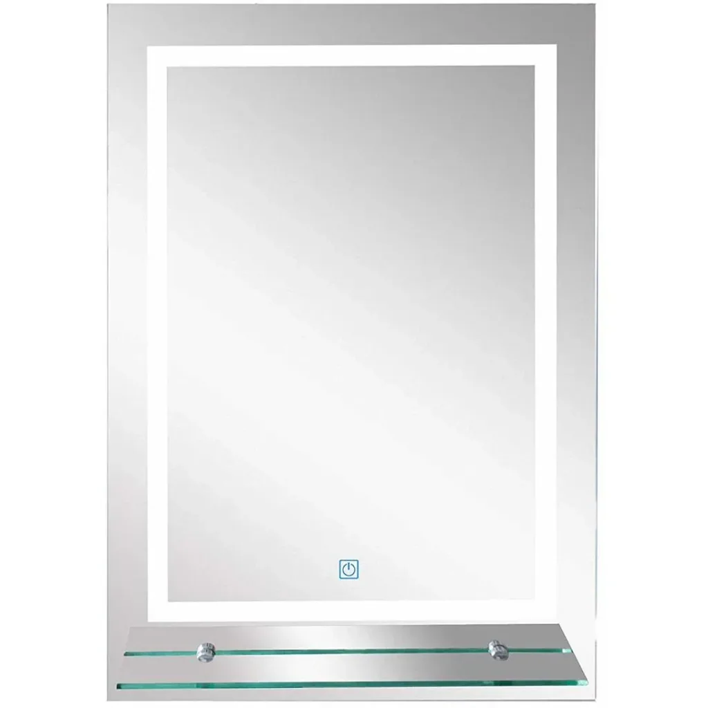 kleankin® LED bathroom mirror with glass shelf 38W 70x50cm