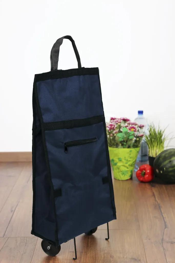 Shopping trolley blue, foldable