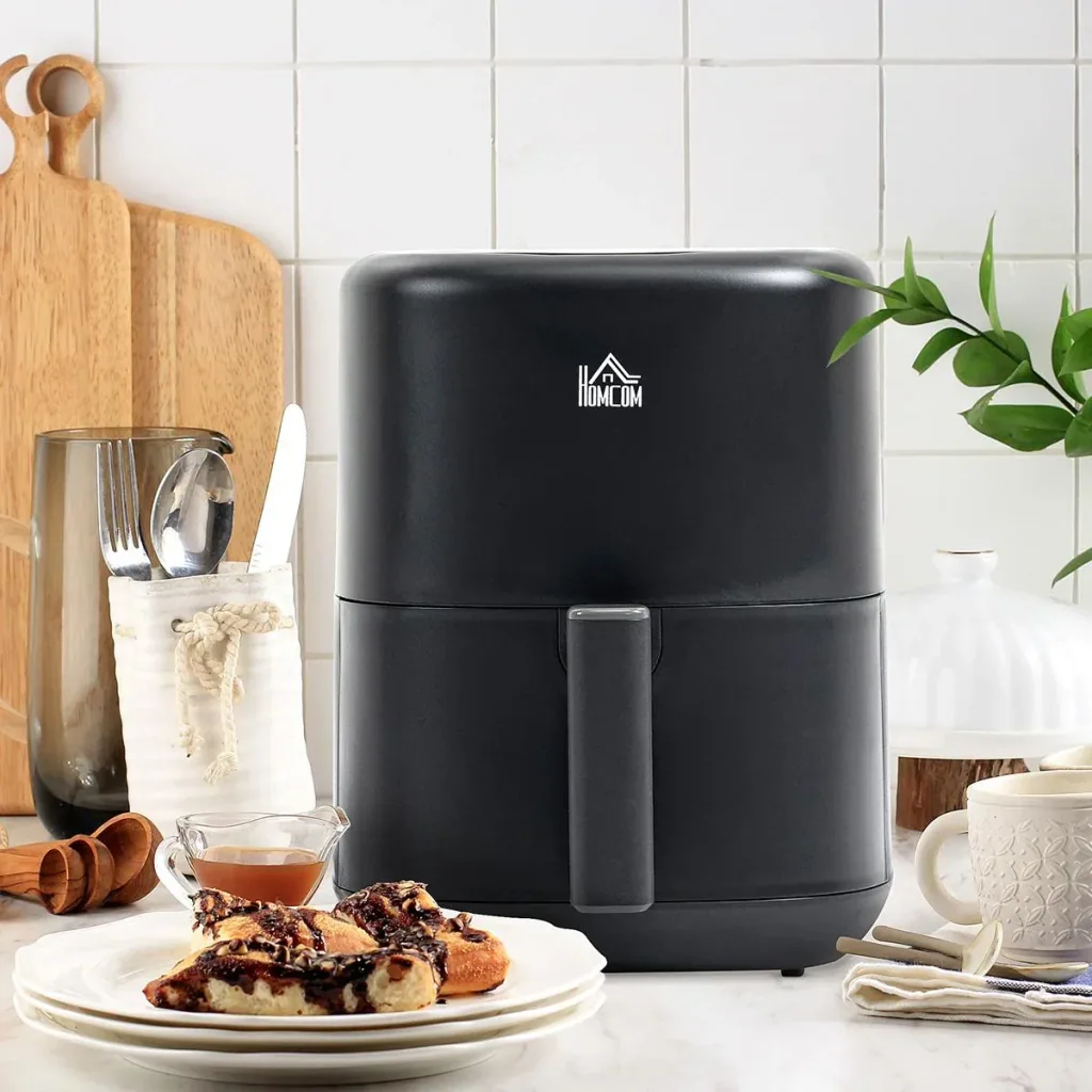 Hot Air Fryer 3 L 1300W with 12 Menus LED Display Non-Stick Basket Black 29.5 x 23.8 x 30.3 cm