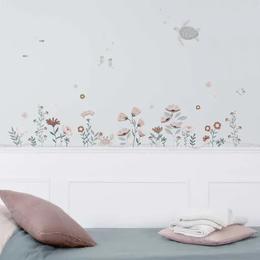 Lilipinso Wall Sticker A3 underwater animals gray blue pink