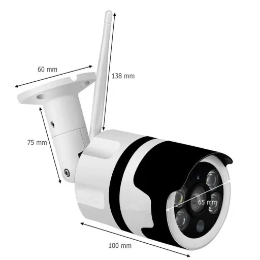 Full HD Smart WLAN IP camera with splash-proof metal housing, motion sensor, night vision