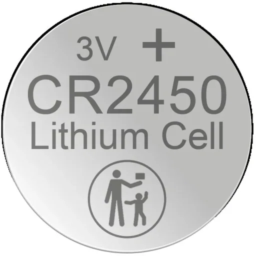 Lithium button cell CR2450, 3 Volt - 5 pieces
