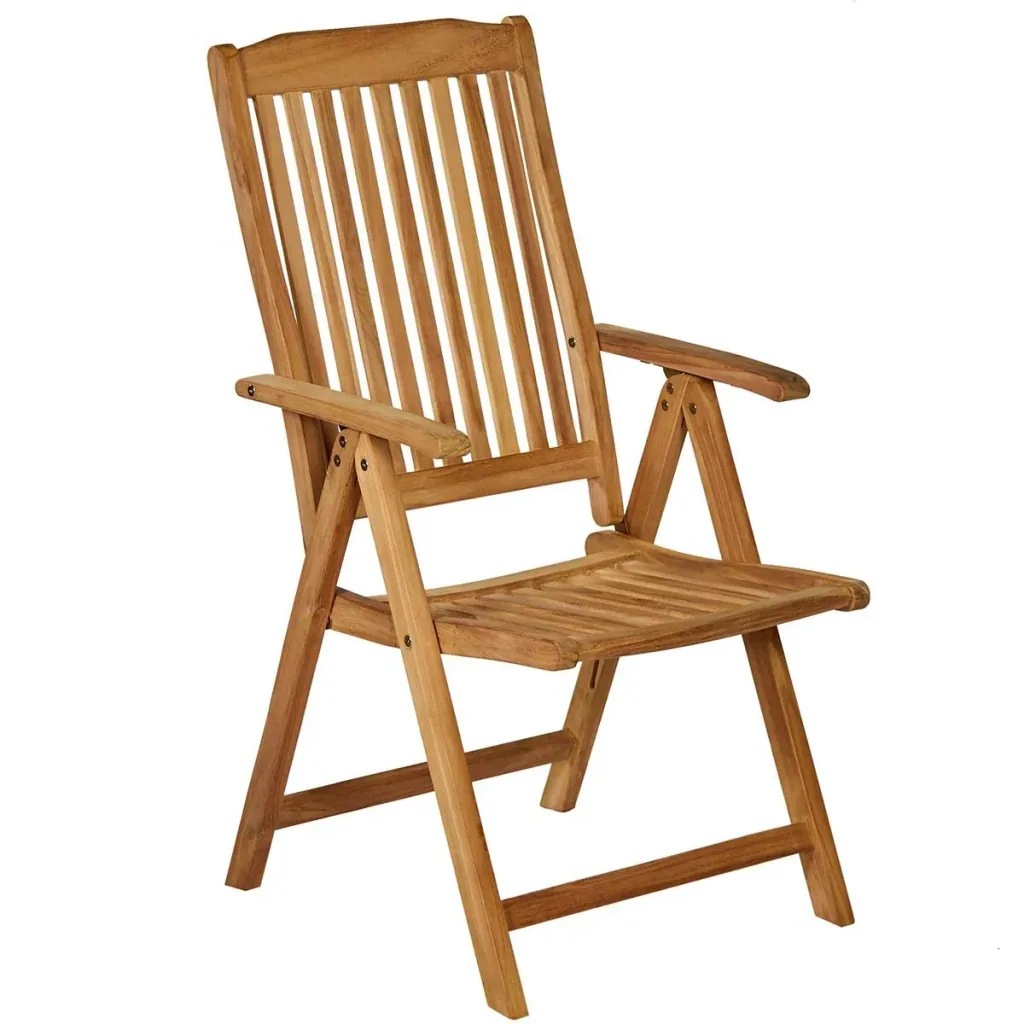 Garden chair - set of 2 - teak wood - foldable