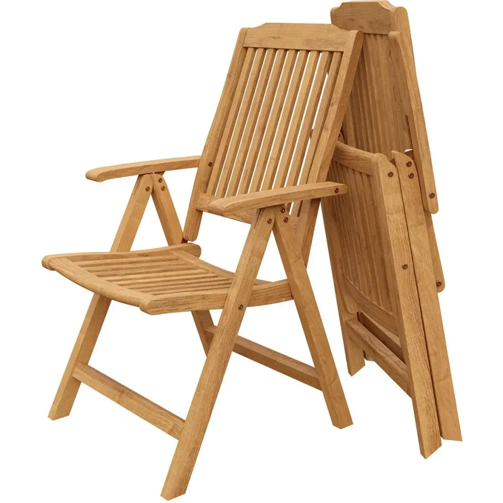 Garden chair - set of 2 - teak wood - foldable