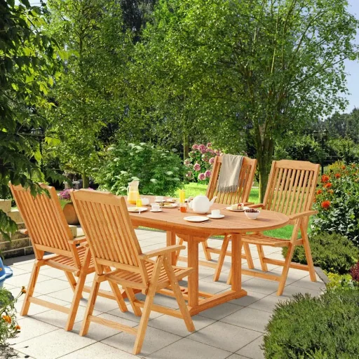 Garden chair - set of 2 - teak wood - foldable