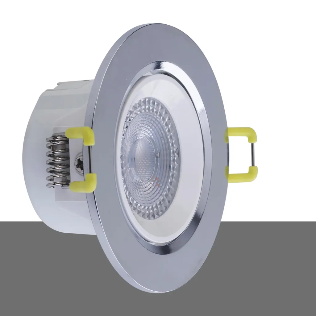Swiveling recessed spotlight