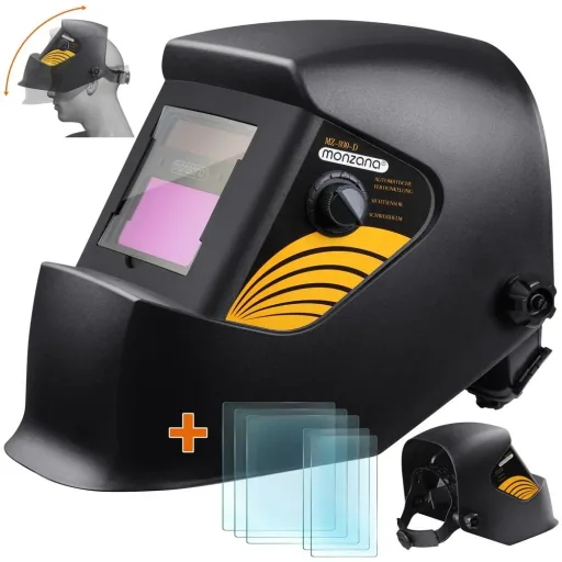 Welding helmet with automatic darkening system