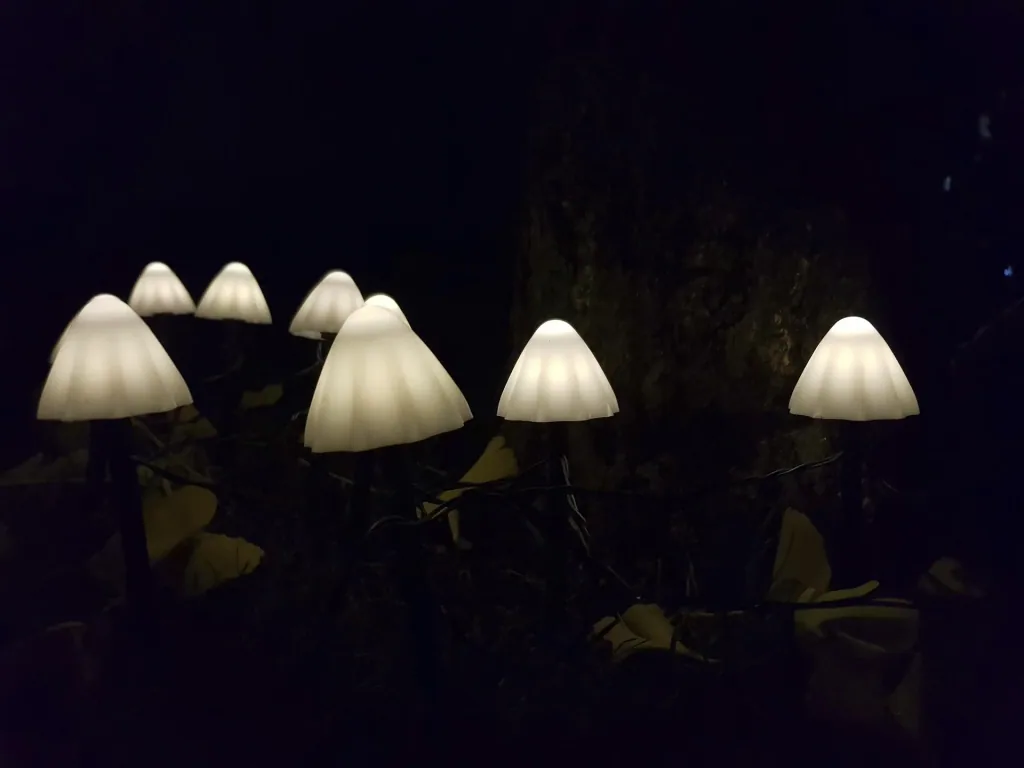 Solar light chain "Mushroom", with 20 warm white LEDs