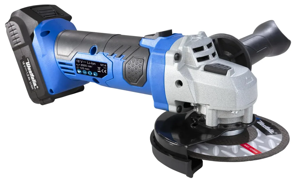 Cordless angle grinder 18 Volt W18WS125 including battery and charger