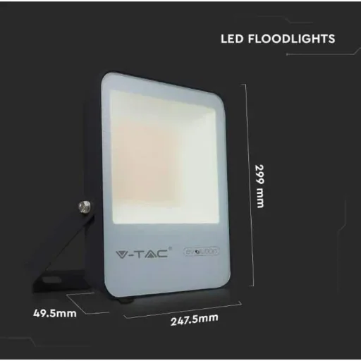 VT-100185 LED Floodlight - 100 W - 13700 Lm - 6400K - Black - Extra Efficient