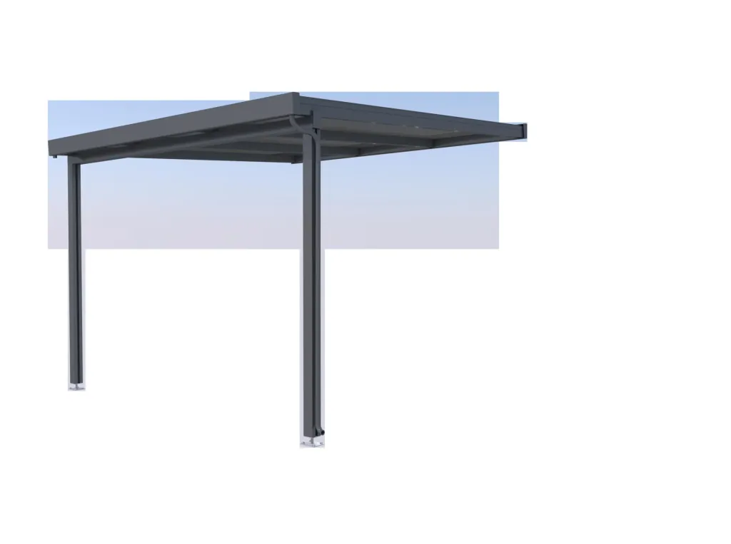 Patio roof Premium, anthracite, 3094 x 3060 mm - Polycarbonate multi-wall sheets 16 mm, bronze