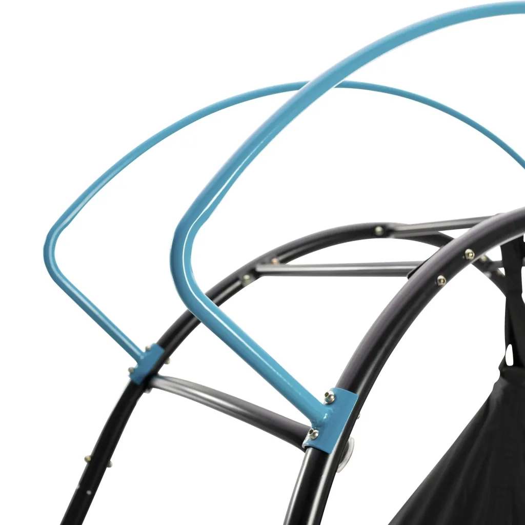 UFO Climbing Frame with Hanging Chair 217×122×201 cm Black – Steel Frame & Curved Ladder