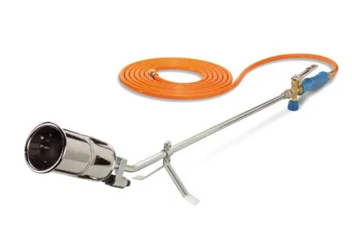 Flame and warming burner set with piezo ignition