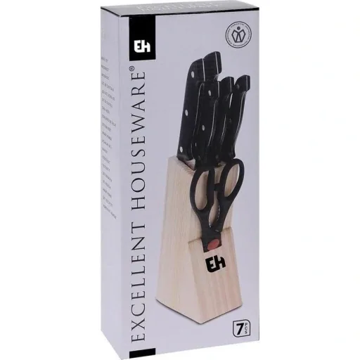 7-piece knife set in a knife block/