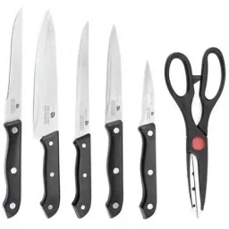 7-piece knife set in a knife block/