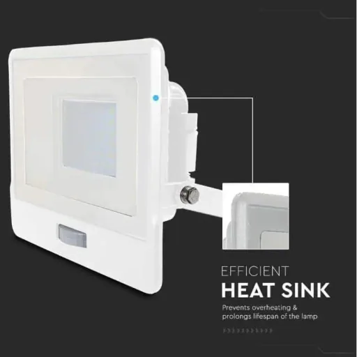 VT-138S LED Floodlight with Sensor - 30 W - 2340 Lm - 6500K - White