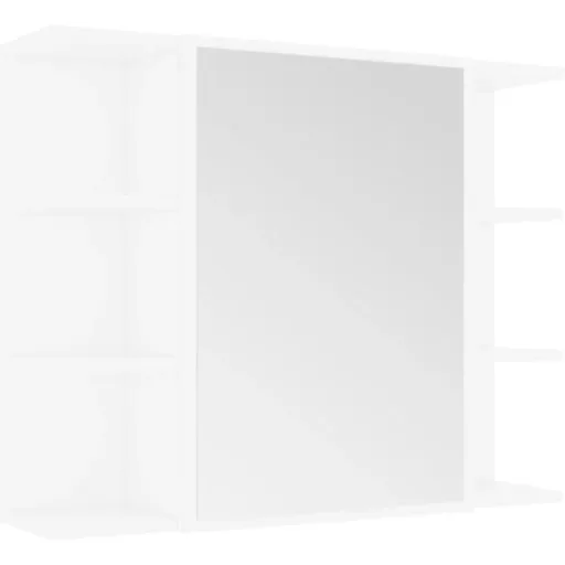 Bathroom mirror cabinet 80x20.5x64 cm chipboard white
