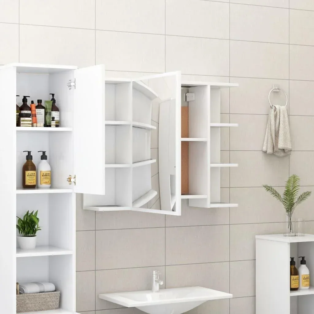 Bathroom mirror cabinet 80x20.5x64 cm chipboard white