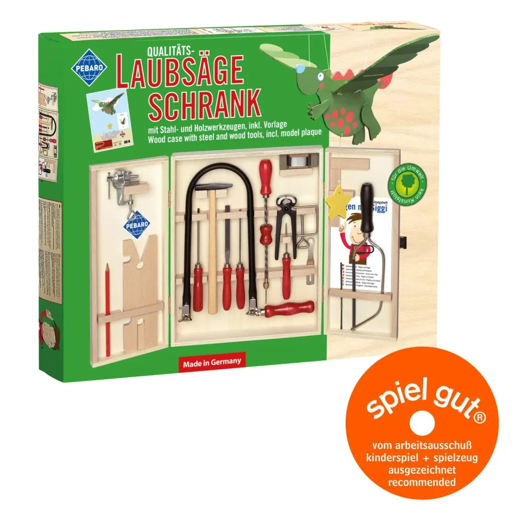 Fretsaw cabinet with clamping holder + craft template (no plastic)