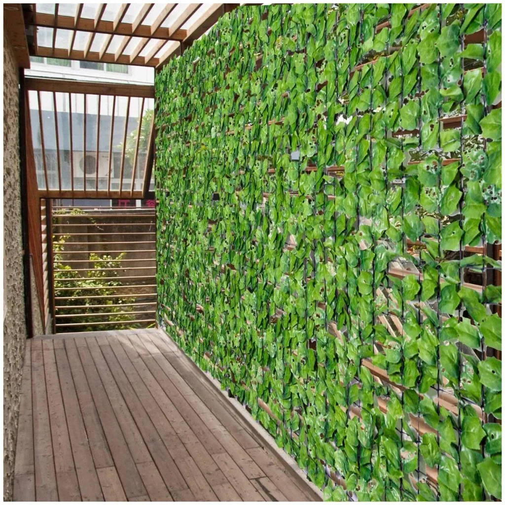 Privacy Screen Artificial Hedge Wall Decoration 1.5x3m Light Green