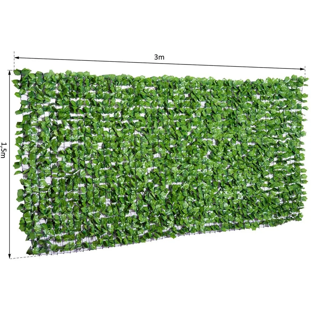 Privacy Screen Artificial Hedge Wall Decoration 1.5x3m Light Green