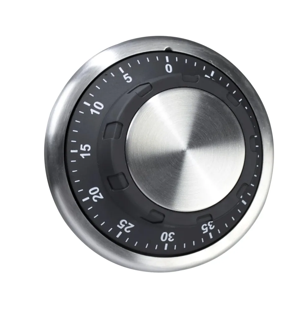 Magnetic timer, stainless steel, mechanical short-term alarm clock